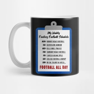 My Weekly Fantasy Football Schedule Mug
